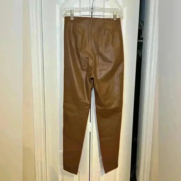 Zara - FAUX Brown Leather Pants - Picture 2 of 6